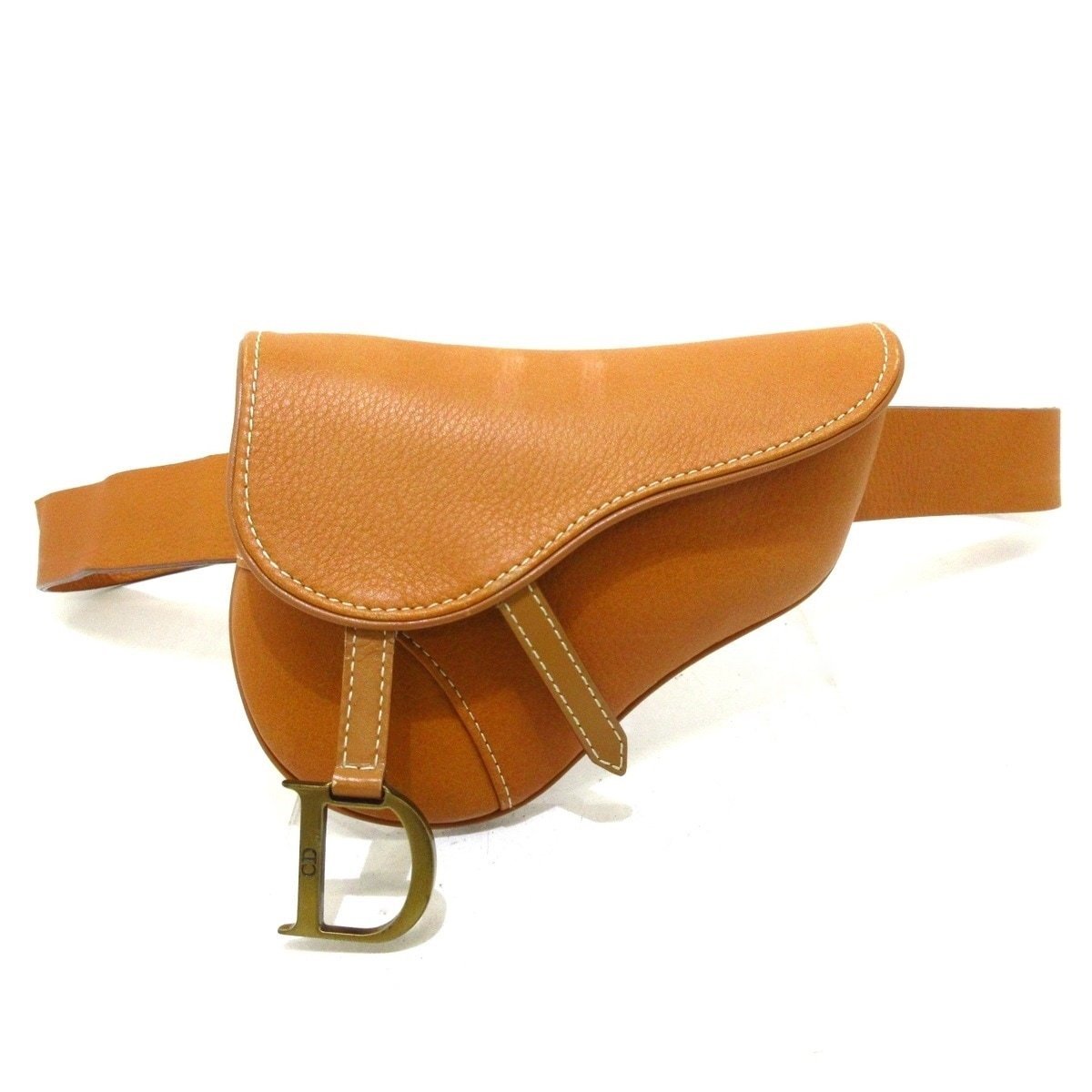 Christian Dior Saddle Bag Waist Pouch Leather Brown